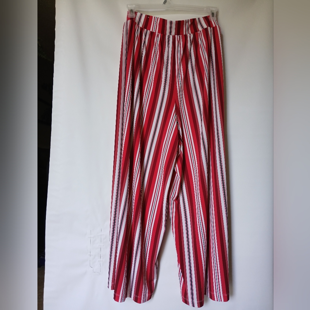 Lane Bryant Womens Waist Tie Pants Size 22/24 Multi Color Stripes - Picture 2 of 6